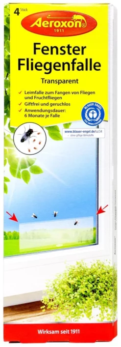 Aeroxon Fenster Fliegenfalle - 4 Stück