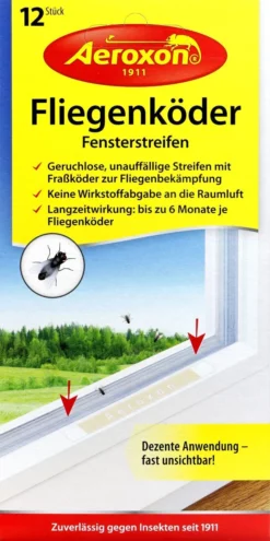 Aeroxon Fliegenköder Fensterstreifen - 12 Stück