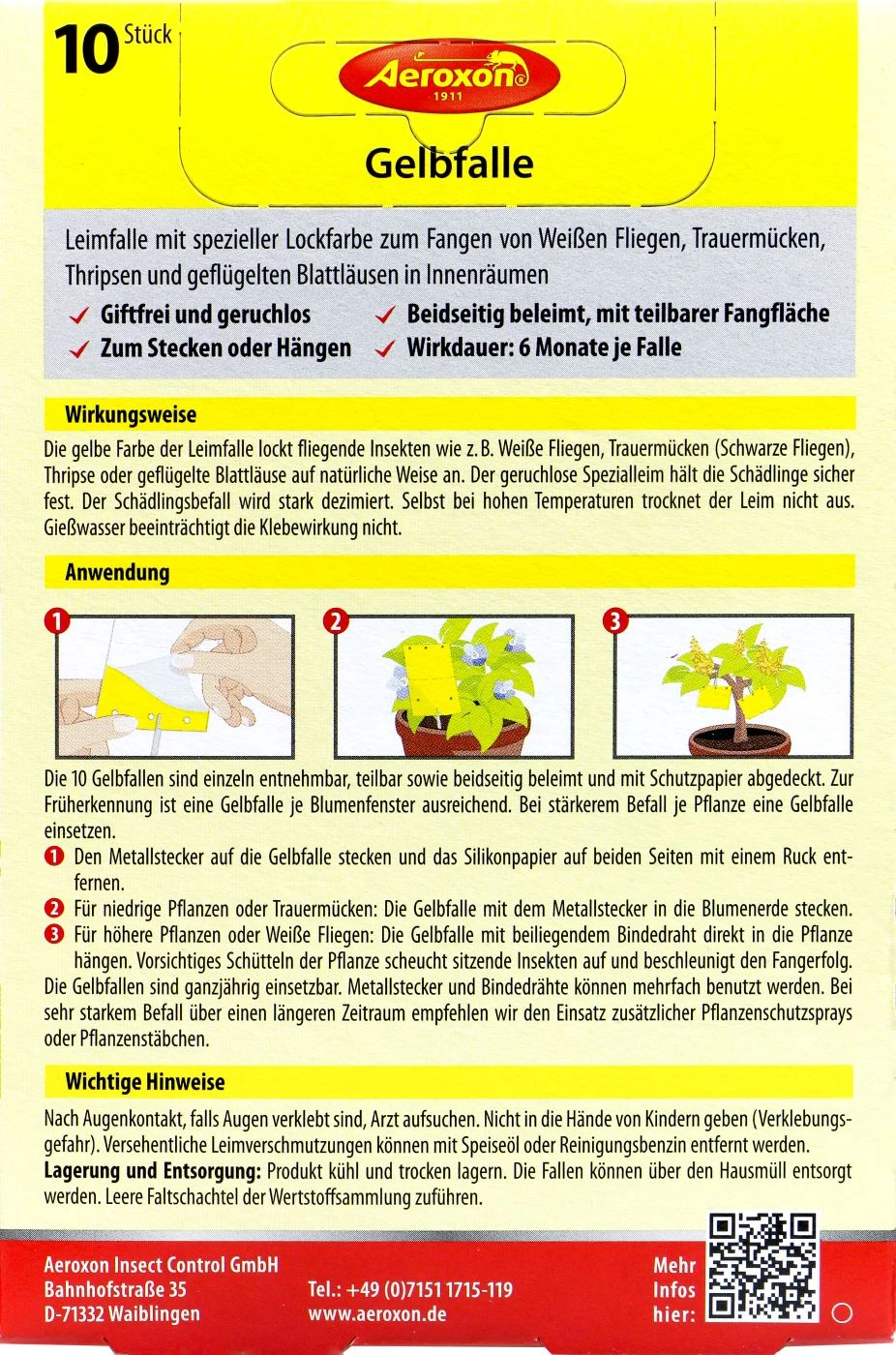 Aeroxon Gelbfalle - 10 Stück – Bild 2