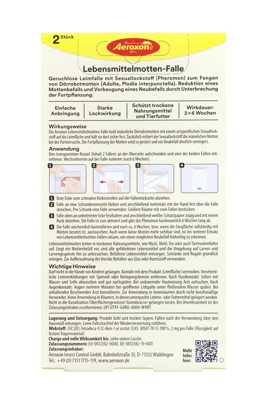 Aeroxon Lebensmittel Mottenfalle - 2 Stück – Bild 2