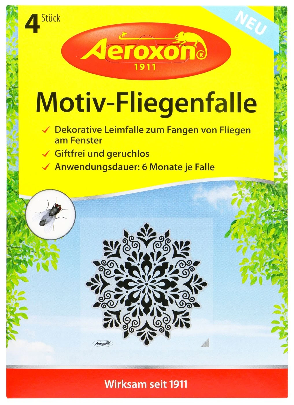 Aeroxon Motiv-Fliegenfalle - 4 Stück