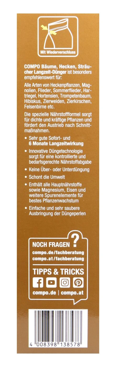 Compo Bäume, Hecken, Sträucher Langzeit-Dünger - 2 Kg – Bild 2