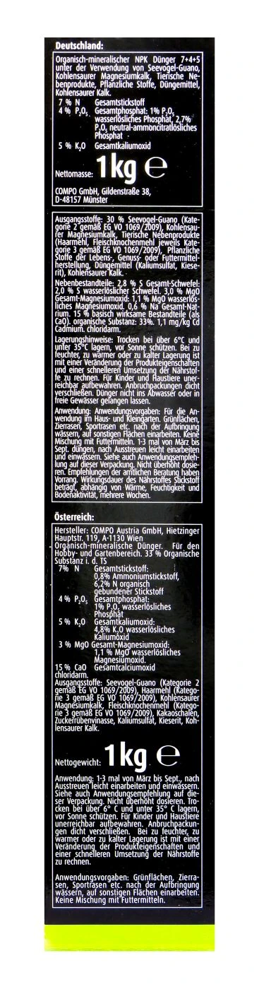 Compo Bio Naturdünger Guano - 1 Kg – Bild 3