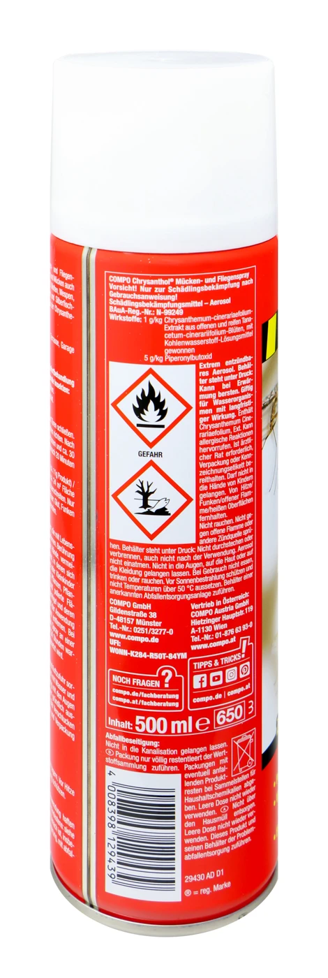Compo Chrysanthol Mücken-und Fliegenspray - 0,5 L – Bild 2