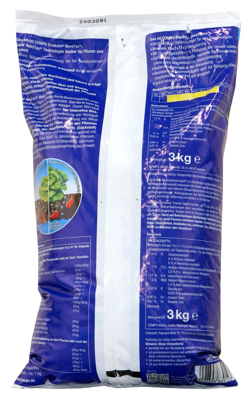 Compo Gartendünger Blaukorn NovaTec - 3 Kg – Bild 2