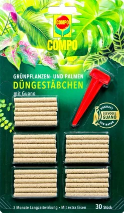 Compo Grünpflanzen- Und Palmen Düngestäbchen Mit Guano - 30 Stück