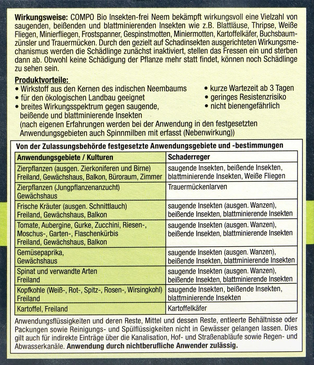 Compo Bio Insekten-frei Neem - 75 Ml – Bild 3