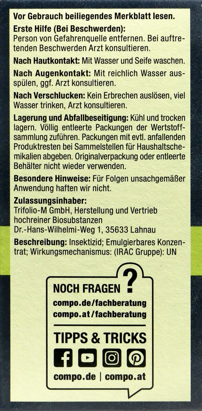 Compo Bio Insekten-frei Neem - 75 Ml – Bild 4