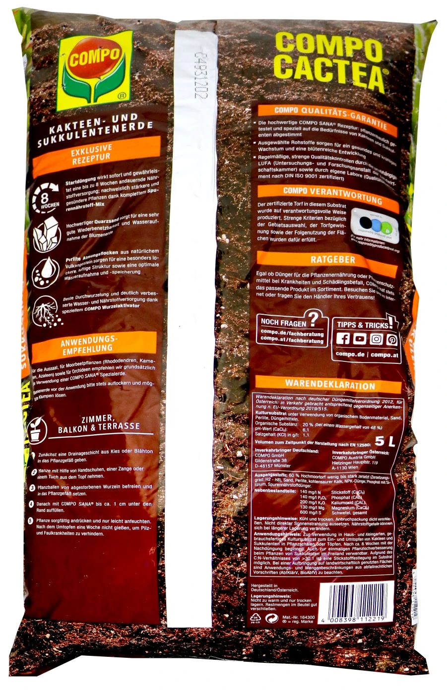 Compo Cactea Kakteen- Und Sukkulentenerde - 5 L – Bild 2