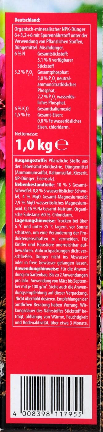Compo Spezialdünger Rhodo- Und Hortensien Vital - 1 Kg – Bild 4