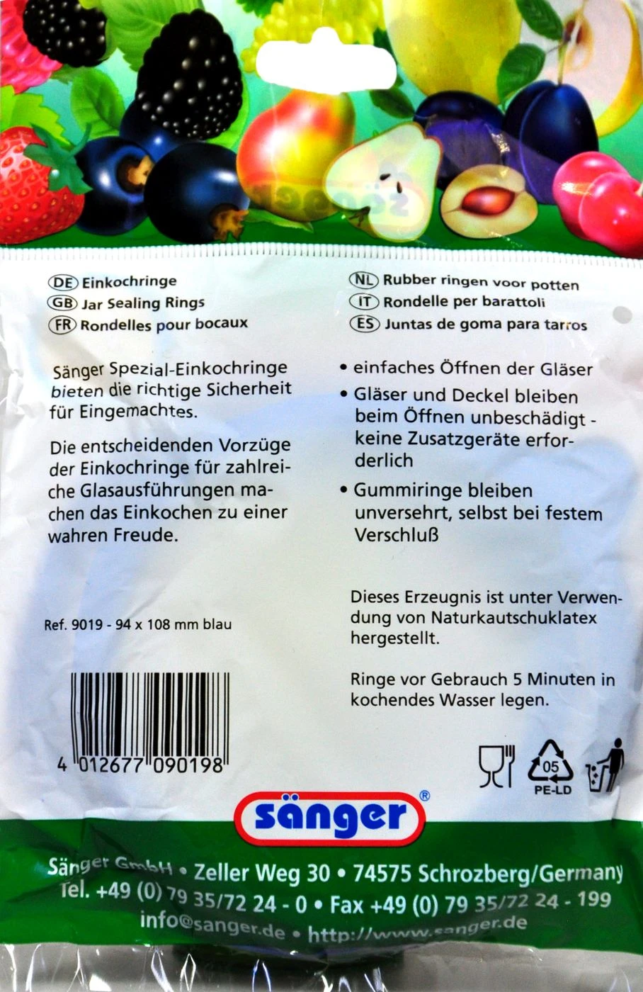 Sänger Einkochringe 94 X 108 Mm Mit Kerbe - 10 Stück – Bild 2