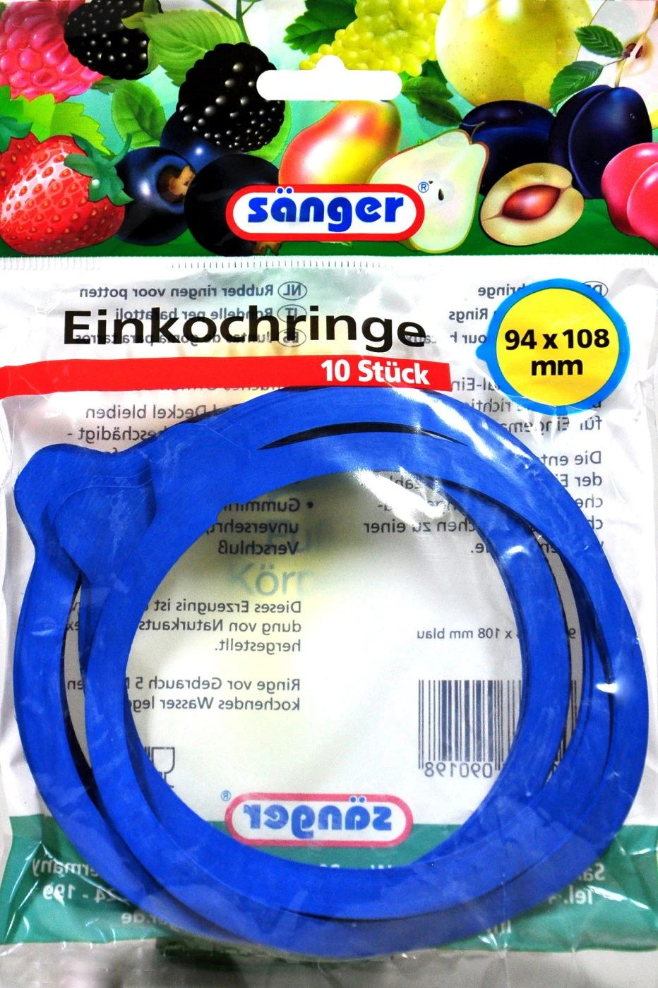 Sänger Einkochringe 94 X 108 Mm Mit Kerbe - 10 Stück