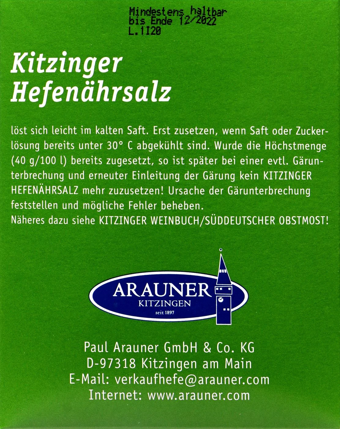 Kitzinger Hefenährsalz - 100 G – Bild 4