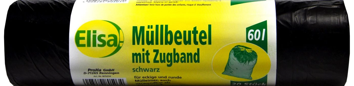 Müllbeutel Mit Zugband 60 L - 20 Stück