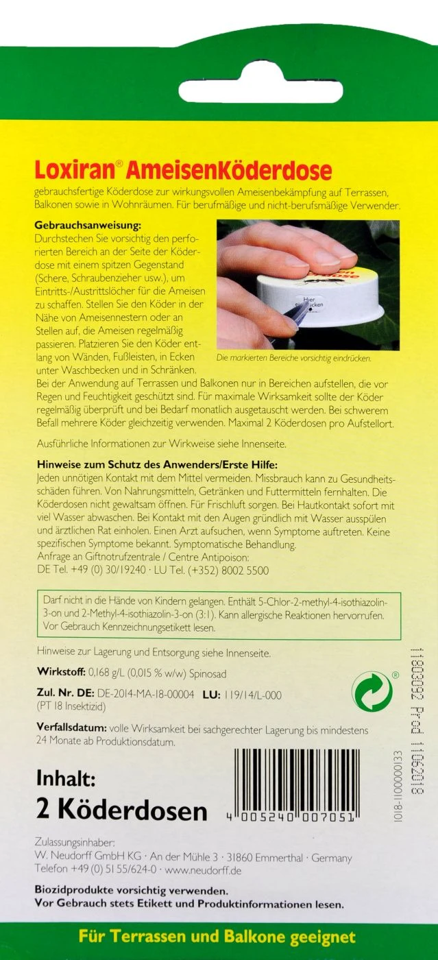 Neudorff Loxiran Ameisen Köderdose - 2 Stück – Bild 2