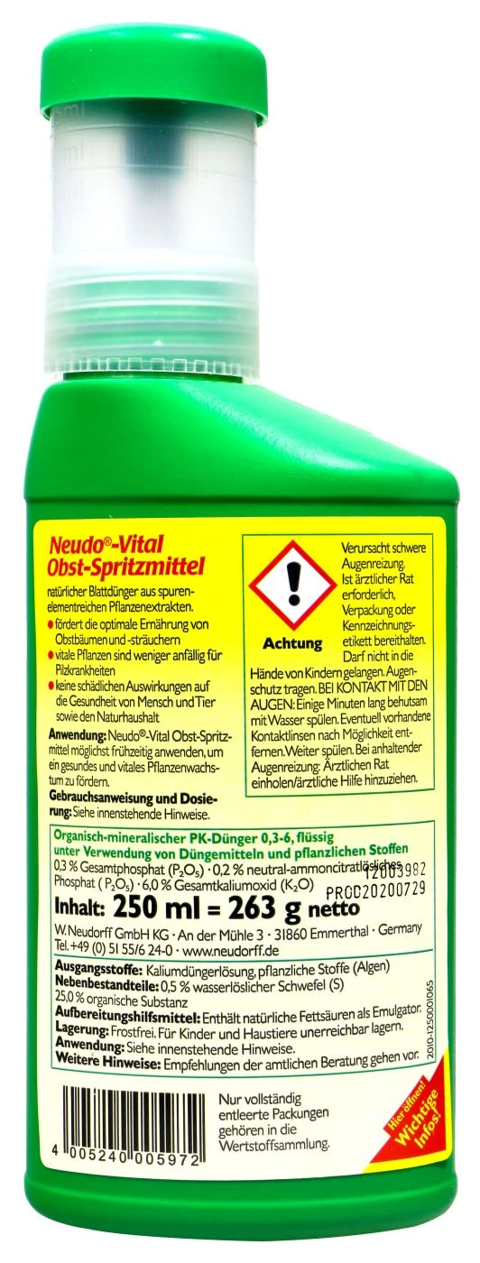 Neudorff Neudo Vital Obst-Spritzmittel - 250 Ml – Bild 2