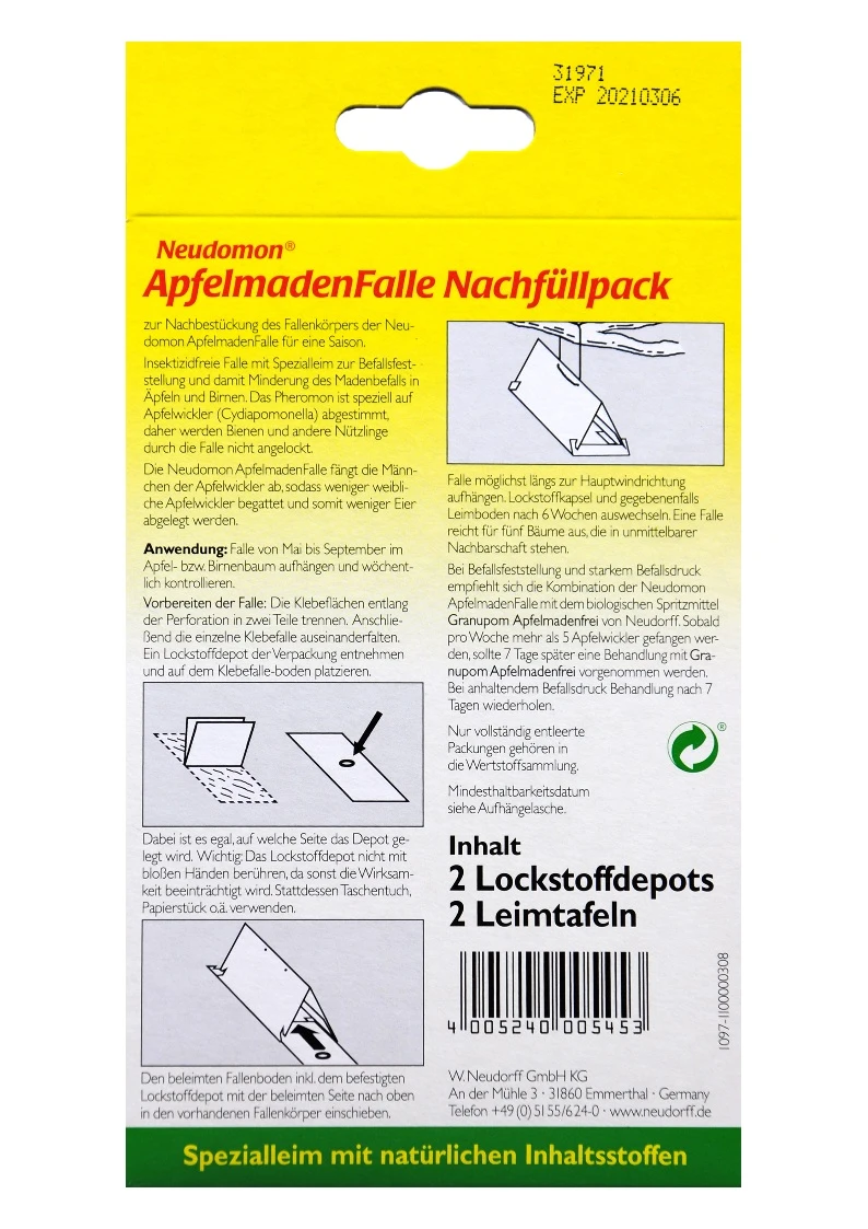 Neudorff Neudomon Apfelmadenfalle Nachfüll-Set – Bild 2
