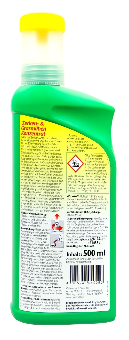 Neudorff Zecken- Und Grasmilben Konzentrat - 0,5 L – Bild 2