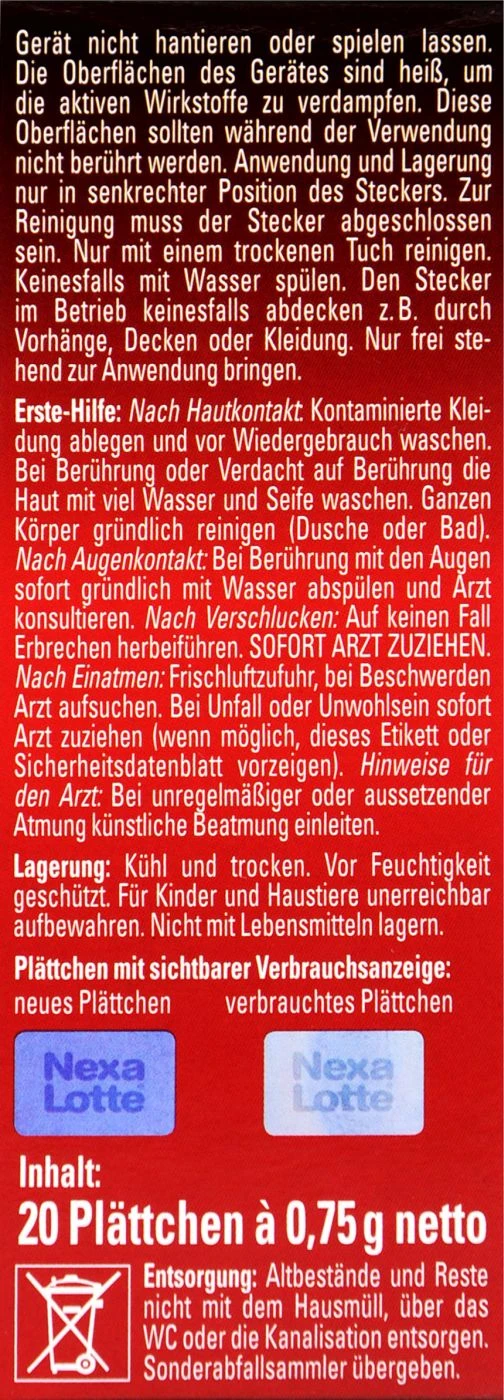 Nexa Lotte Mücken- Und Gelsenstecker Ultra Nachfüllpack - 20 Stück – Bild 4