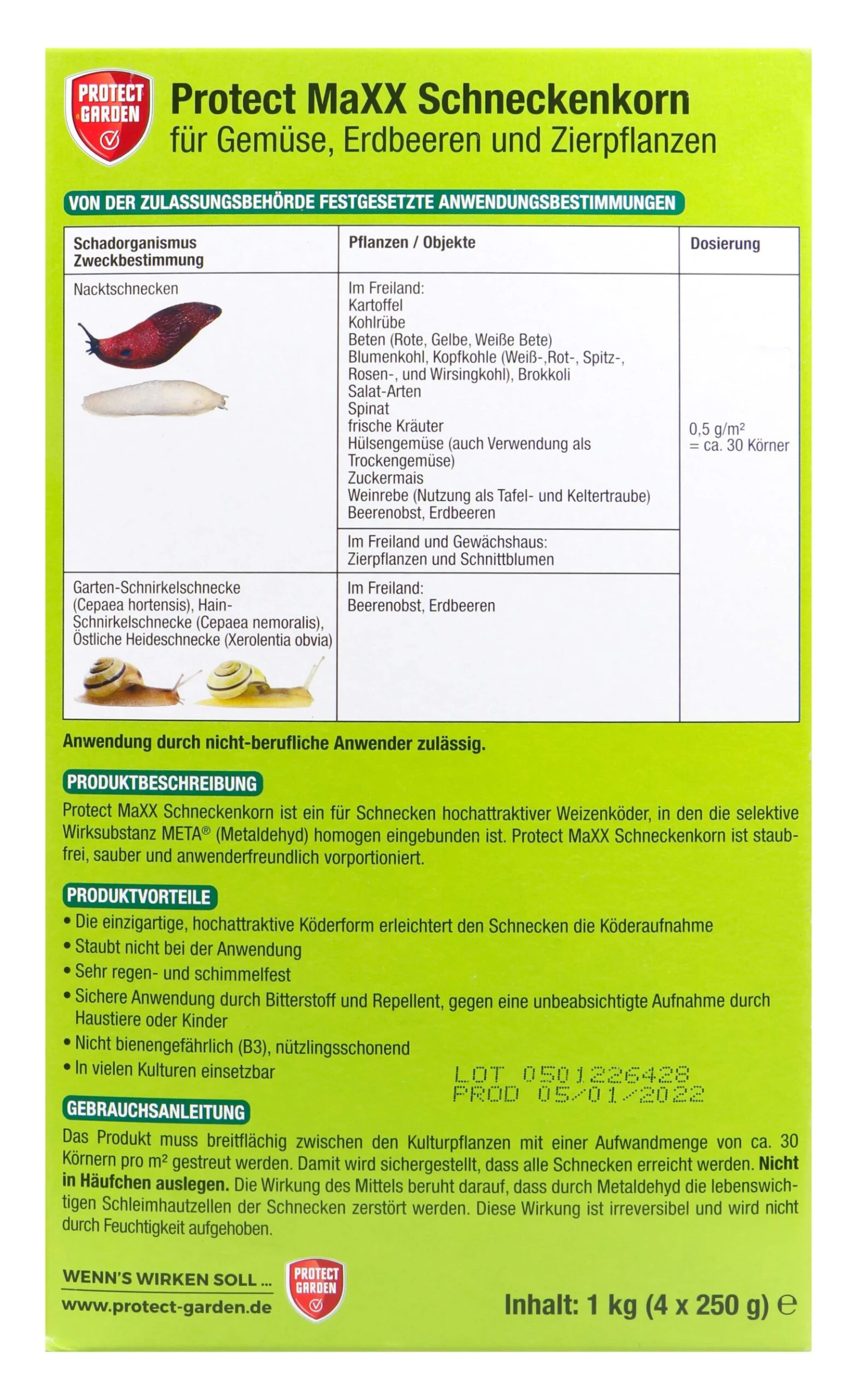 Protect Garden Schneckenkorn Protect Maxx - 1 Kg – Bild 4
