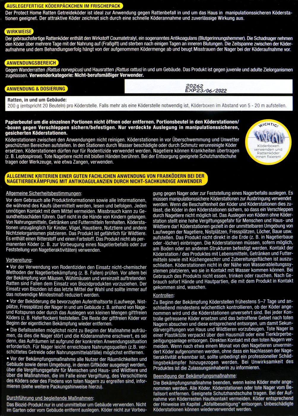 Protect Home Ratten Getreideköder - 0,4 Kg – Bild 2
