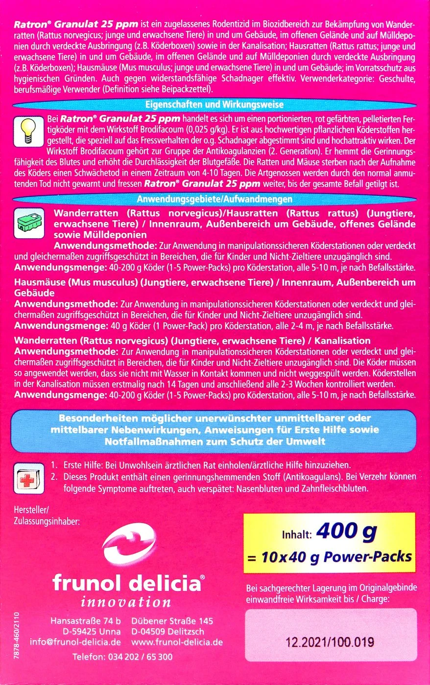 Delicia Ratron Granulat Power-Packs - 0,4 Kg – Bild 4