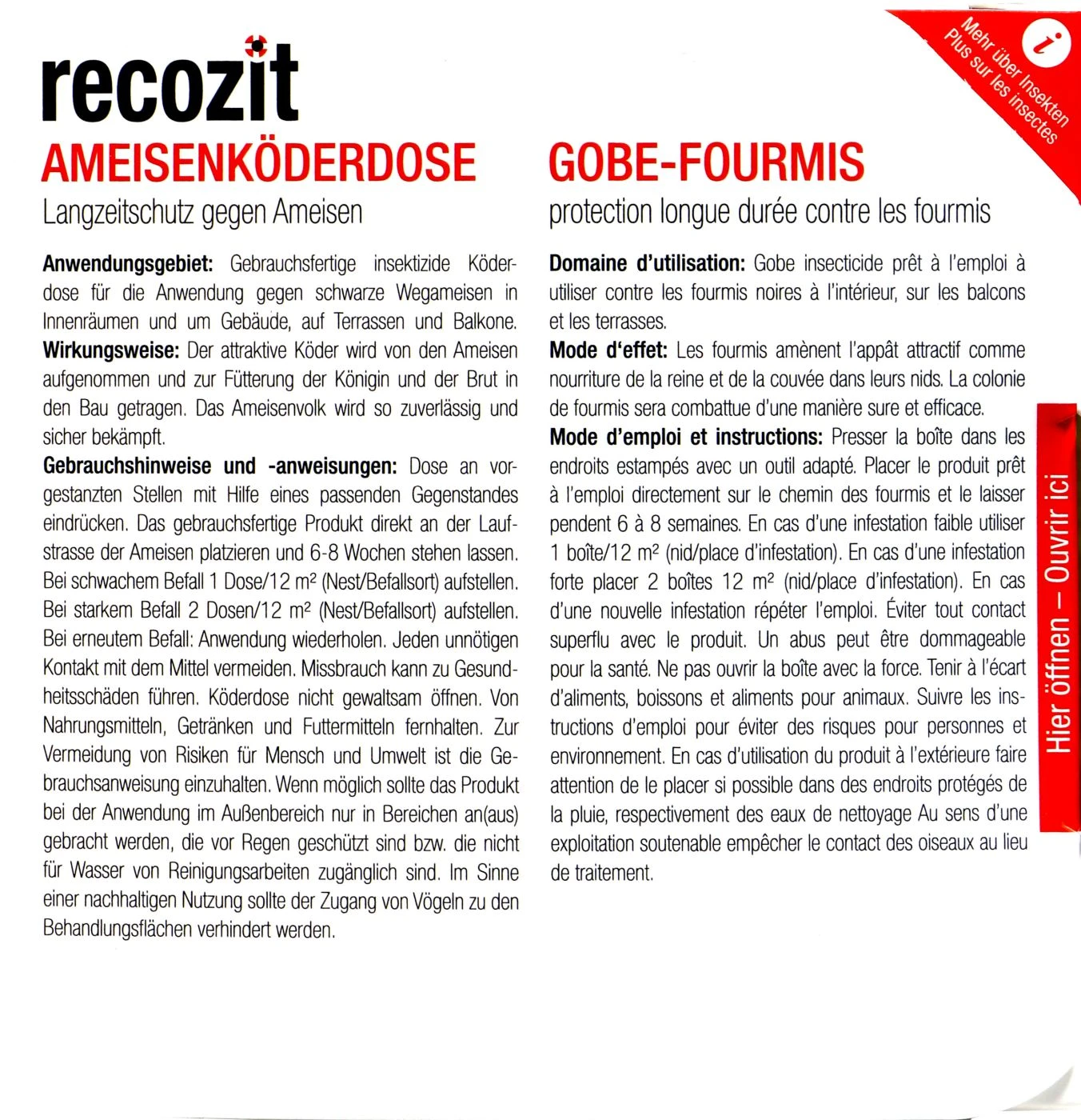 Recozit Ameisenköderdose - 2 Stück – Bild 2