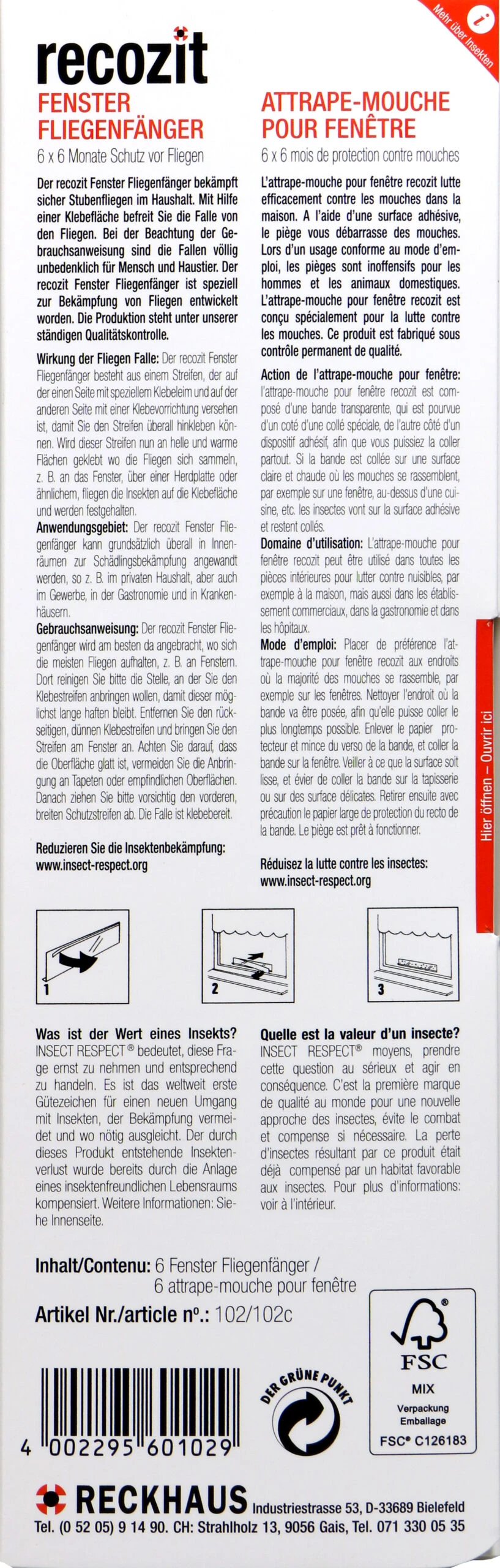 Recozit Fliegenfänger - 6 Stück – Bild 2