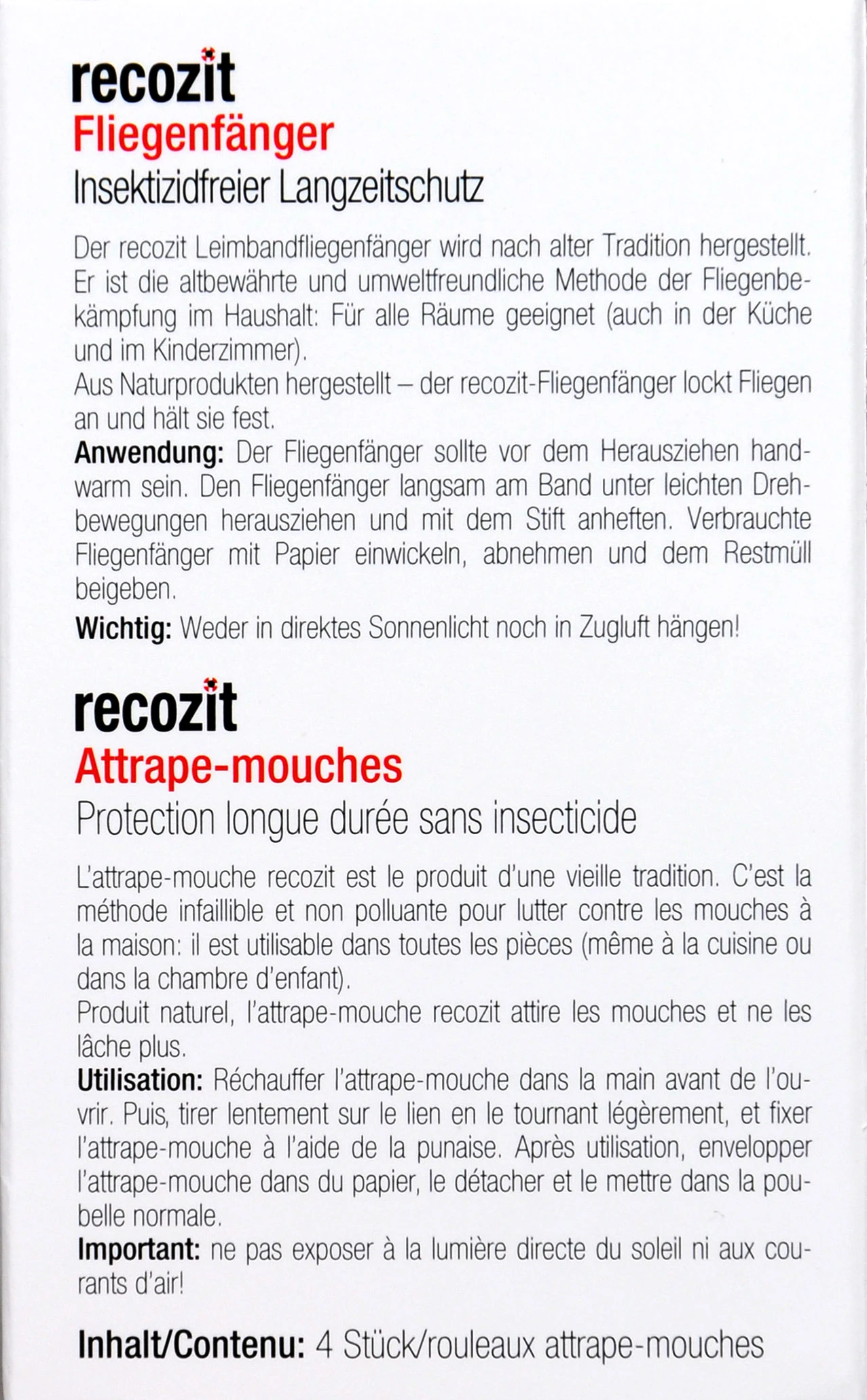 Recozit Fliegenfänger - 4 Stück – Bild 2